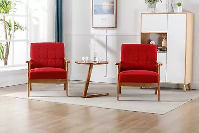 Mid Century Modern Accent Chair Set Of 2 With Side Table For Living RoomBedroom • $292.90