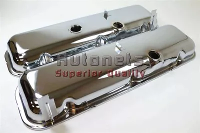 CHEVY BIG BLOCK OEM SHORT Chrome VALVE COVERS 396 402 427 454 BBC Hot Rod Stock • $68.99