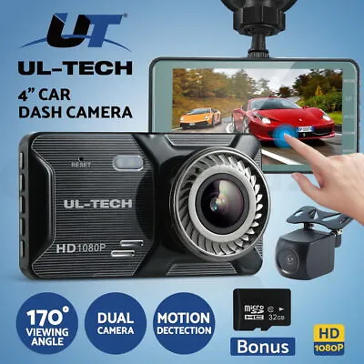 $79.95 • Buy UL-tech 1080P 4  Dash Camera Dual Lens Car DVR Recorder Front Rear Night Vision