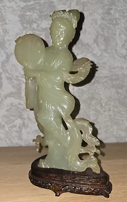 Chinese Jade Lady Figure Carving Figure Sculpture Hardstone Statue Jadeit • £554.42