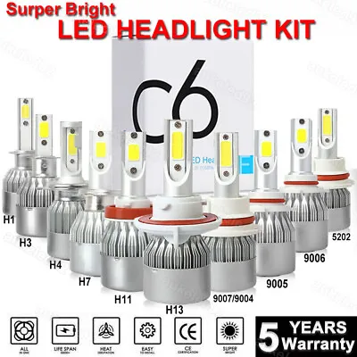 20x H11/9005/9006/5202/9007/9004/H7/H4 LED Headlight Kit 6500K White Hi/Lo Beam • $7.35