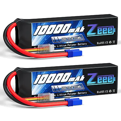 2PCS Zeee 3S Lipo Battery 10000mAh 11.1V 120C EC5 SoftCase For RC Car Truck Tank • $180.19