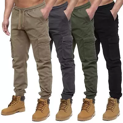 Enzo Mens Jeans Cargo Joggers Elasticated Combat Casual Pants • £22.99