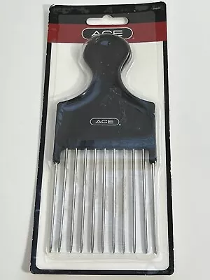 Metal Hair Pick Ace Afro Comb Women Men Bush Rubber Handle Detangle Style Lift • $7