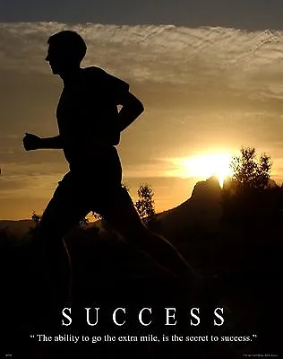 Running Motivational Poster Art Print Jogging Boston New York Marathon Success • $9.95