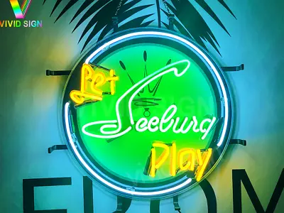 Let Seeburg Play Neon Light Sign Lamp With HD Vivid Printing 20 X20   • $153.08