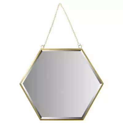 Gold Beveled Hexagon Mirror For Wall Decor Modern Hanging Home DécorWall  • $26.54