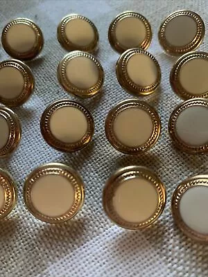 Gold Cream 18mm Buttons For Pirate Frock Coat Waistcoat X 48 Bulk Buy Available • £3