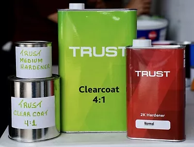 Trust 2K High Gloss 4:1 Clear Coat QUART KIT MED Hardener! Automotive Clearcoat • $39.99