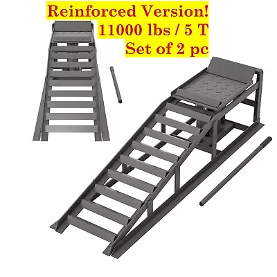 Set Of 2 Auto Car Truck Service Ramps Lifts Hydraulic Lift Frame 5 TonsGrey • $176.66