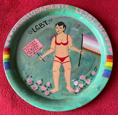 Mexico Master Luis Vilchis Colorful LGBT Human Rights Tin Cómal Retablo Ex Voto • $150