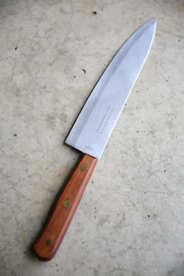 Vintage Chef Knife Tramontina High Carbon Blade Wood Handle 8” Blade Butcher • $44