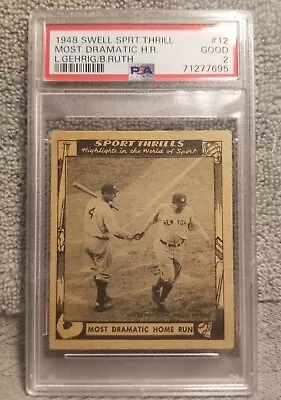 1948 Swell Sport Thrill Most Dramatic Homer Lou Gehrig Babe Ruth Psa Good 2 Nice • $1573.44