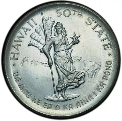 Heraldic Art #2 - 1959 Hawaii Statehood Centennial .925 Silver Gem BU • $49.95