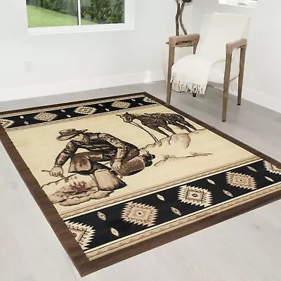 Rug For Lodge 5x7 Cabin Rugs Cowboy Decor Western Design Bohemian Area Rugs 8x10 • $79.99