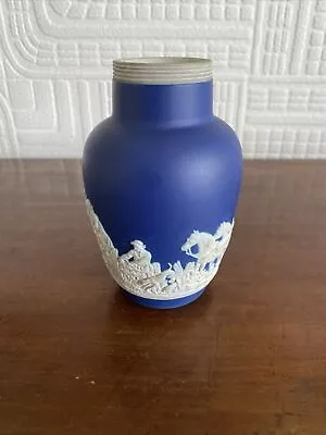 Lovely Antique Adams Cobalt Jasperware Vase • £10