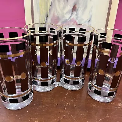 MCM Highball Glassware  Hazel Atlas Set Of 4 • $18.99