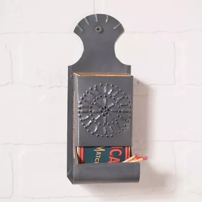 Wall Mount Vintage Matchbox Cover In Antique Tin Match Box Holder • $18.95