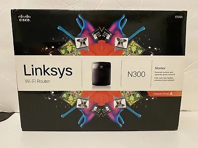 Cisco Linksys E1200 Wireless N300 WiFi Router With 4 Port Switch Monitor • $25.18
