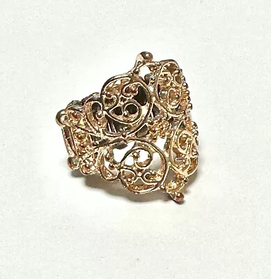 Paparazzi Vintage Gold Color Filigree Swirls Stretched Ring • $7.99