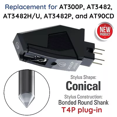 Phono Cartridge Conical Stylus P Mount T4P Plug-In Linear Technics Turntable SL • $64.99