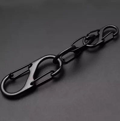 10pcs Stainless Steel S Type Carabiner With Lock Mini Keychain Hook • $9.99