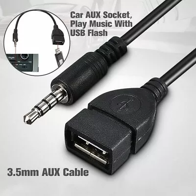 3.5mm AUX Audio Plug To USB 2.0 A Male To Female Jack OTG Lead Convertr Adapter  • £2.48