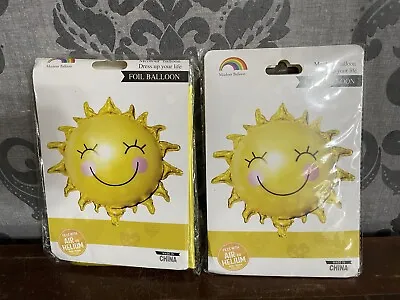 7 Piece Smiling Sun Balloons Birthday Happy Sunshine Party Foil Mylar Summer • $11.98