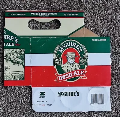 Vintage McGuires Irish Ale Cardboard 6 Pack Bottle Holder Carrier Lager Beer • $15.12