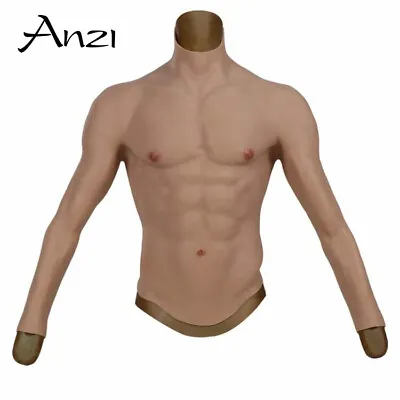 Anzi Silicone Muscle Suit Fake Male Crossdresser Chest Muscle Vest For Cosplayer • £249.99