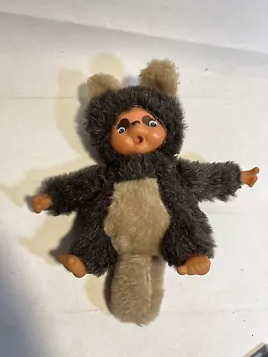 Vintage MONCHHICHI DOLL Monkey Plush Japan Raccoon Monchihi • $30