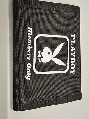Vintage Playboy Nylon Bifold Wallet Retro Black New Rockabilly 90s Y2K Billfold • $20.97