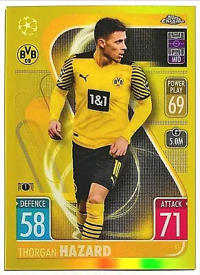 2021-22 Topps Chrome UEFA CL Match Attax Thorgan Hazard # 31/75 Yellow Refractor • $4.29