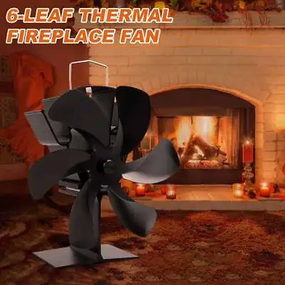 6 Blade Heat Powered Wood Log Burner Top Fire Burning Fan Eco Fan Practical • £25.29