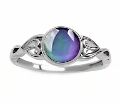 Stainless Steel Mood Ring With Thermochromic Stones Size 7 • $12