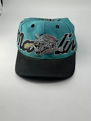 Florida Marlins Script MLB Bugs Bunny Looney Tunes VTG Snapback Hat 1993 HTF • $100