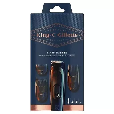 King C. Gillette Cordless Men's Beard Trimmer Kit With 3 Interchangeable Combs • $36.95