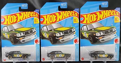 Hot Wheels Lot Of 3 Mazda RX-3 HW J-Imports JDM-L #3 Black W/ Yellow Green Tampo • $6.95