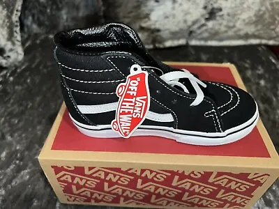 Vans SK8 HI BLKWH Infant Sportswear Kids Shoe Sneaker Footwear Trainer Size:8INF • £24.95