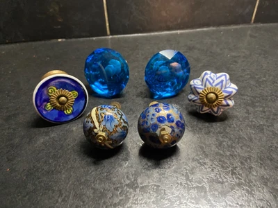 £12.50 • Buy Six Various Glass/ceramic Vintage Door Knobs (kitchen/cupboard)
