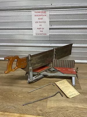 VINTAGE CRAFTSMAN MITER BOX WITH 26  SAW No. 107.36500 WOODWORKING CARPENTRY USA • $84.99