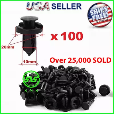 100 Pcs Bumper Clips 10mm Hood Fender Push Rivets Retainer Fasteners For Honda  • $6.59