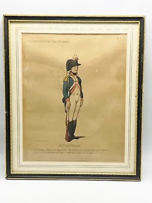 £59.99 • Buy Antique Framed Coloured Print Thomas Rowlandson - Westminster Volunteer Soldier