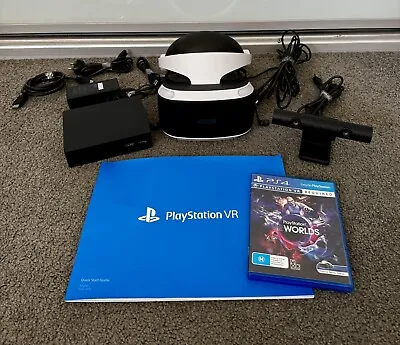 Sony PlayStation 4 VR PSVR2 Headset-Move Camera -VR Worlds Game-VGC-Free Post🔥 • $249