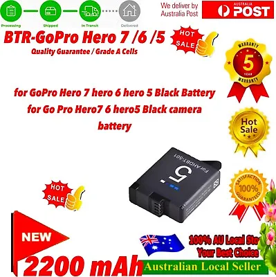 $15.90 • Buy AHDBT-501 Battery For GoPro Hero 5 Hero 5 Black Hero(2018) Hero 6 Hero 7 Black