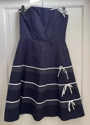 Ladies Fever Summer Dress Nautical Style Size 10 • £10