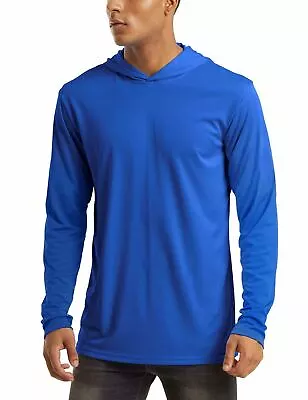 UPF50+ Mens Outdoor Fishing Hoodie Sun Block Skin Protection Long Sleeve T-Shirt • $18.98