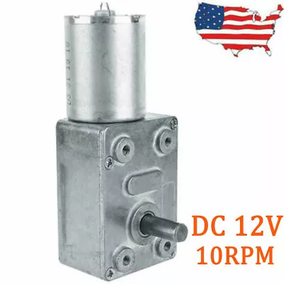 Gear Box DC 12V Reversible High Torque Turbo Worm Reduction Electric Motor 10RPM • $14.99