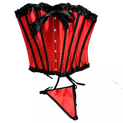 Corset Women's Sze Large  Red/Black Lace  Bustier Steampunk W/Panty • $12.99