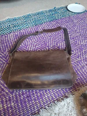  Brown Leather Laptop/Messenger/Briefcase Shoulder Bag Fabulous  • £28